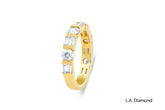 14K Yellow Gold Round & Baguette Diamond Half-Eternity Band (2.19 ct)